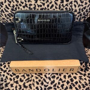 Bandolier Croc-Embossed Pouch